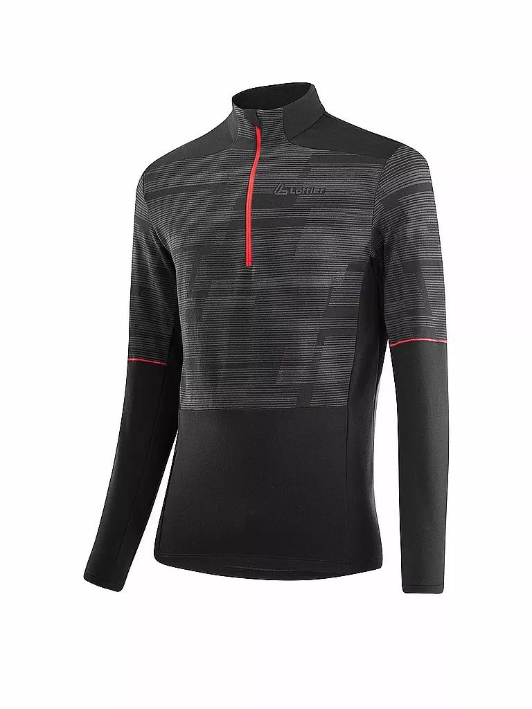 LÖFFLER | Herren Unterzieh Zipshirt TRANSTEX® Hywa | Negro