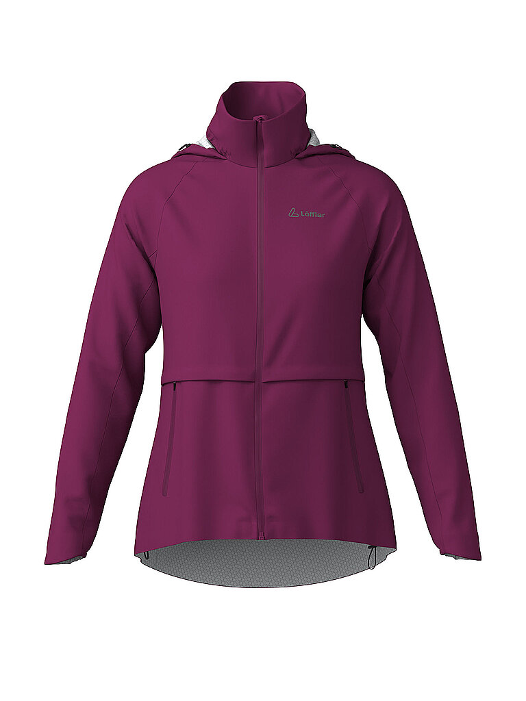Löffler Chaqueta de ciclismo para mujer WPM Pocked CF Hoodie rojo oscuro 40