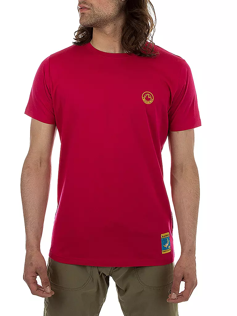 LA SPORTIVA | Camiseta de escalada para hombre Climbing on the Moon | Fucsia