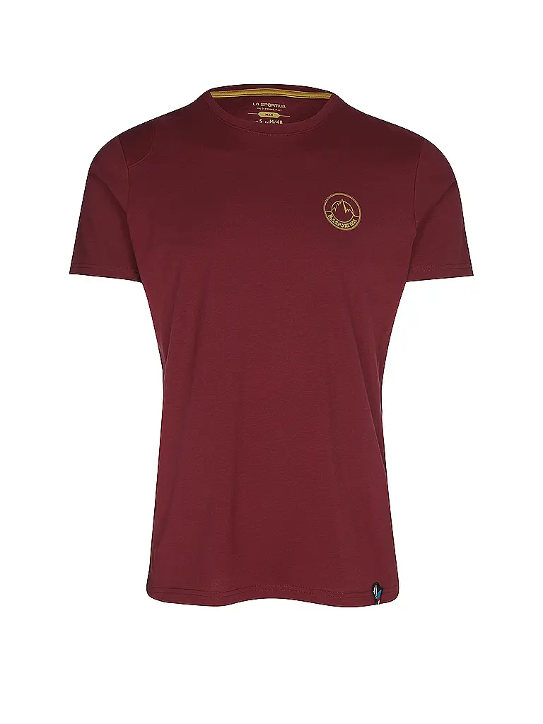 LA SPORTIVA | Camiseta de escalada para hombre con logo circular | Rojo oscuro
