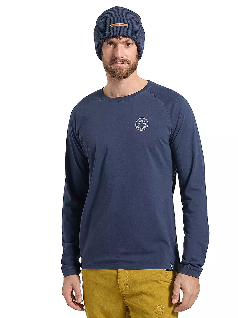 LA SPORTIVA | Camiseta de escalada para hombre con logo circular | Azul oscuro