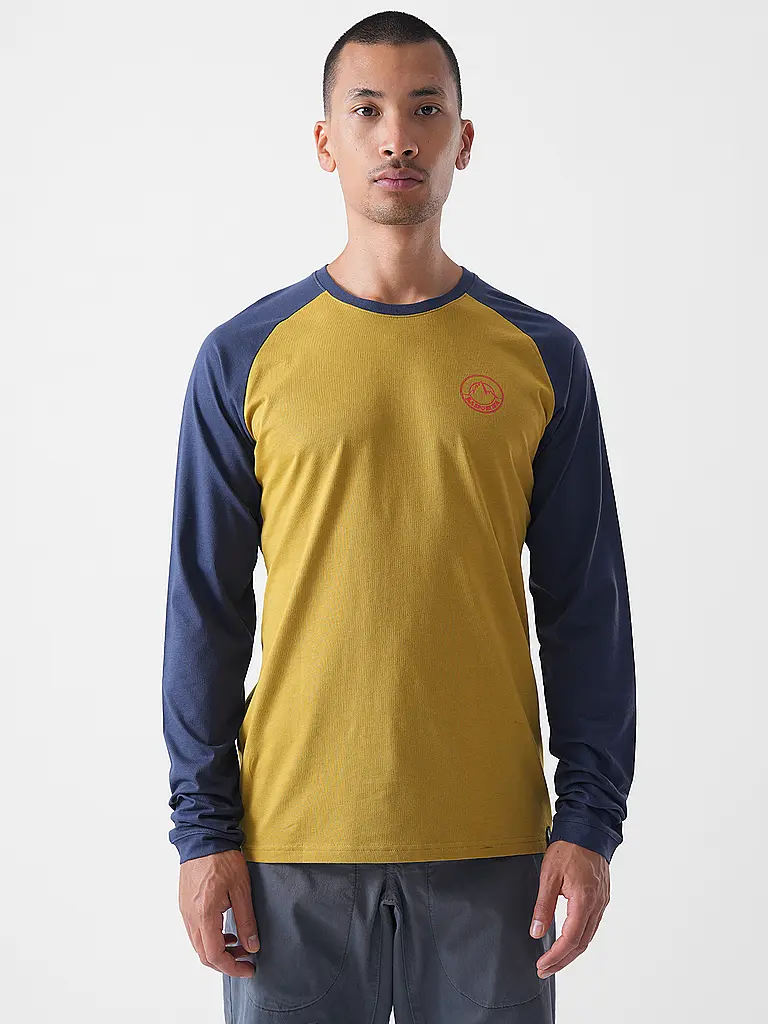 LA SPORTIVA | Camiseta de escalada para hombre con logo circular | Mostaza