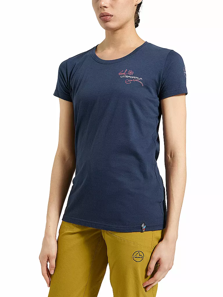 LA SPORTIVA | Camiseta de escalada para mujer Climb Flower | Azul oscuro