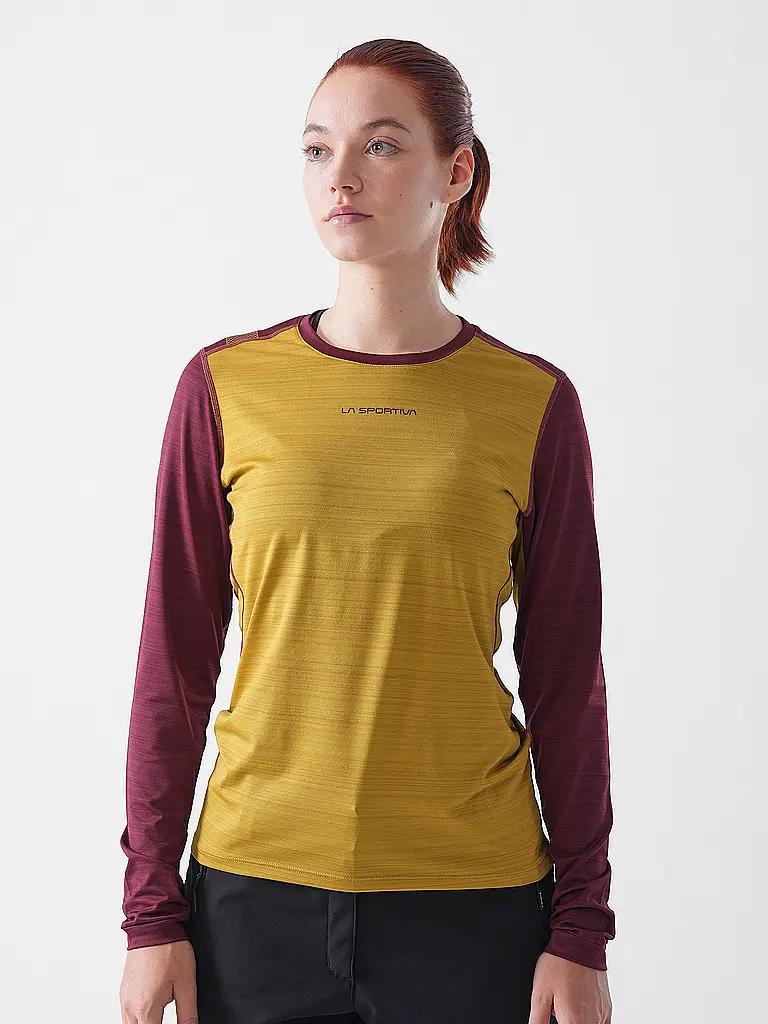 LA SPORTIVA | Camiseta de escalada Tour para mujer | Mostaza