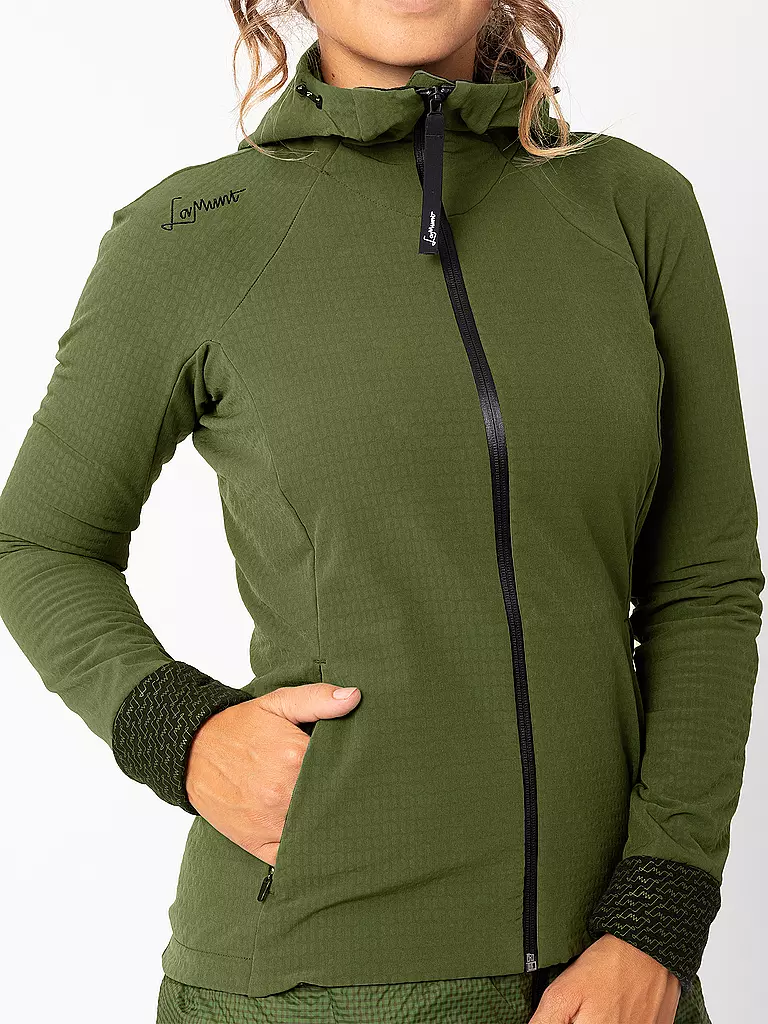 LAMUNT | Chaqueta de senderismo para mujer Paola Tech Hoodie | Verde oscuro