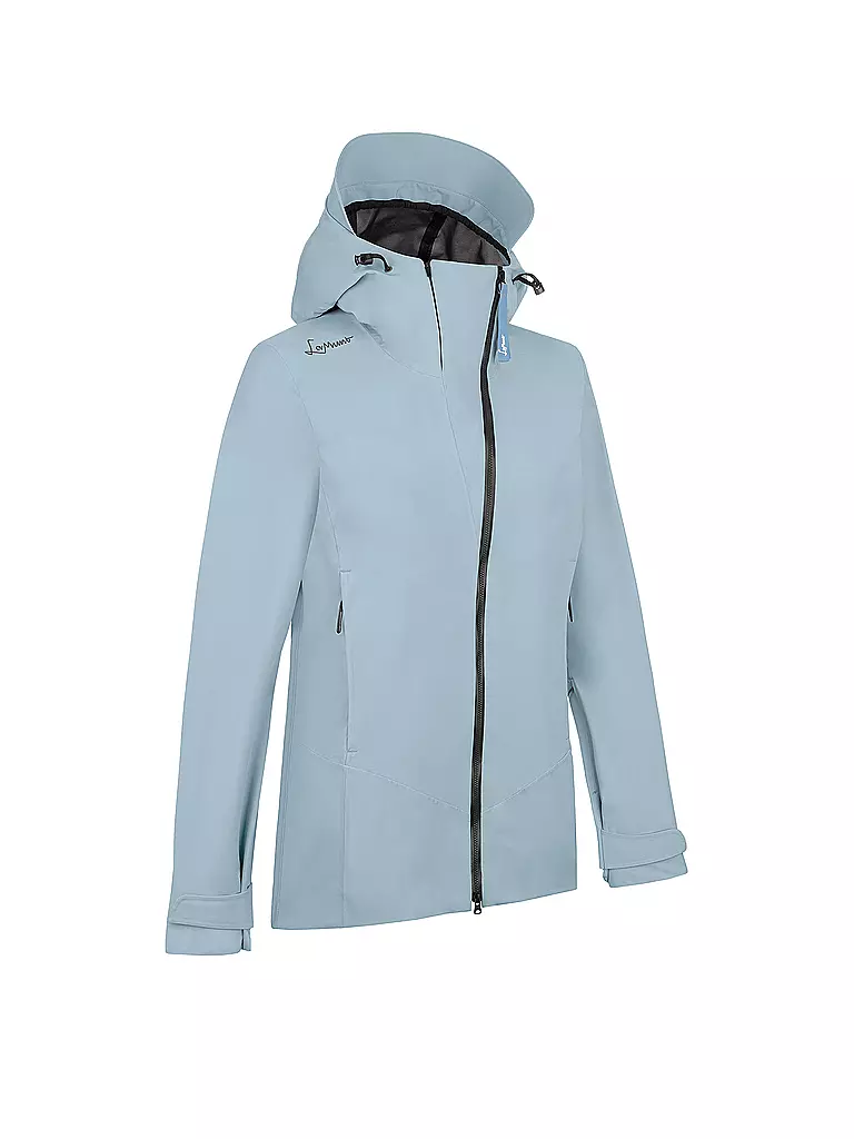 LAMUNT | Chaqueta de touring para mujer Giada 3L con capucha impermeable | Azul claro