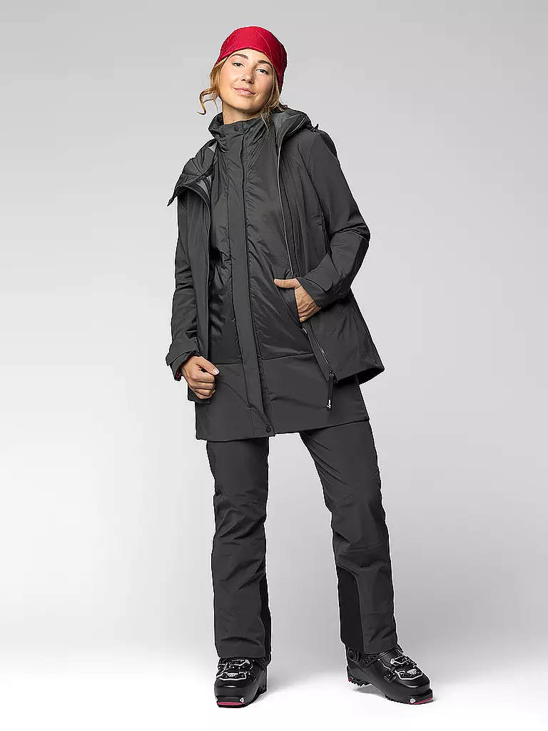 LAMUNT | Chaqueta de touring para mujer Giada 3L con capucha impermeable | Negro