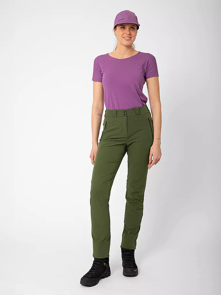 LAMUNT | Pantalones de senderismo para mujer SERENA LIGHT MOUNTAIN | Verde oscuro