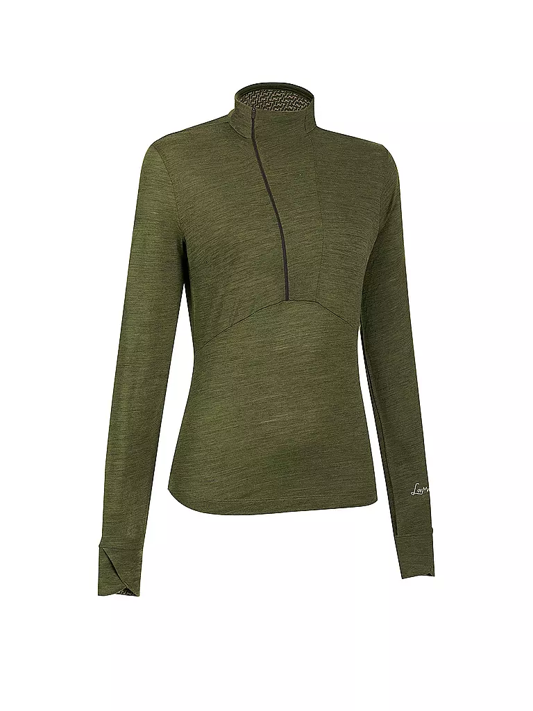 LAMUNT | Zipshirt funcional Alexandra para mujer | Verde oscuro