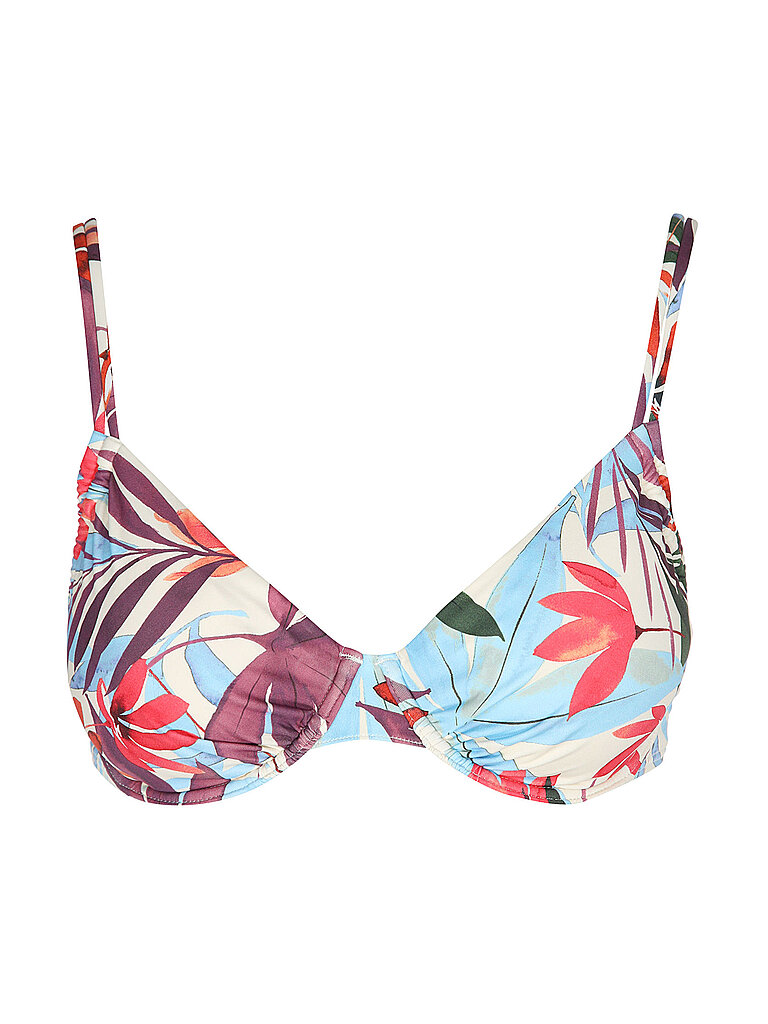 Top de bikini con aros para mujer crema 40D