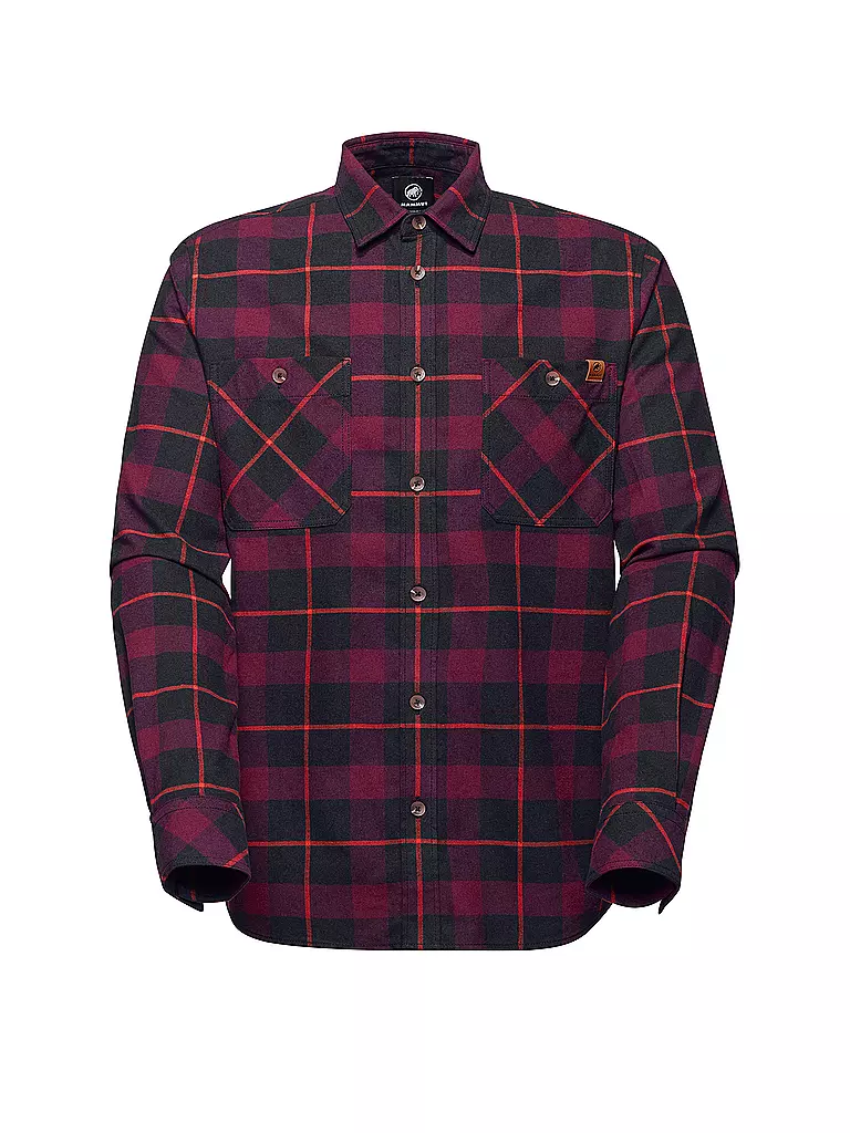 MAMMUT | Camisa funcional Alvra para hombre | Rojo oscuro