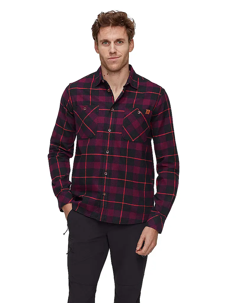MAMMUT | Camisa funcional Alvra para hombre | Rojo oscuro