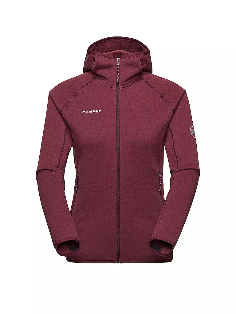 MAMMUT | Chaqueta polar de mujer Aconcagua Light ML con capucha | Rojo oscuro