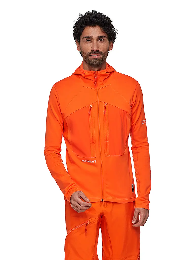 MAMMUT | Chaqueta polar para hombre Eiger Nordwand Advanced ML con capucha | Naranja
