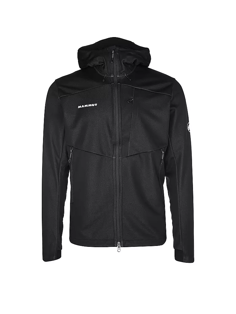 MAMMUT | Chaqueta softshell Ultimate VII con capucha para hombre | Negro