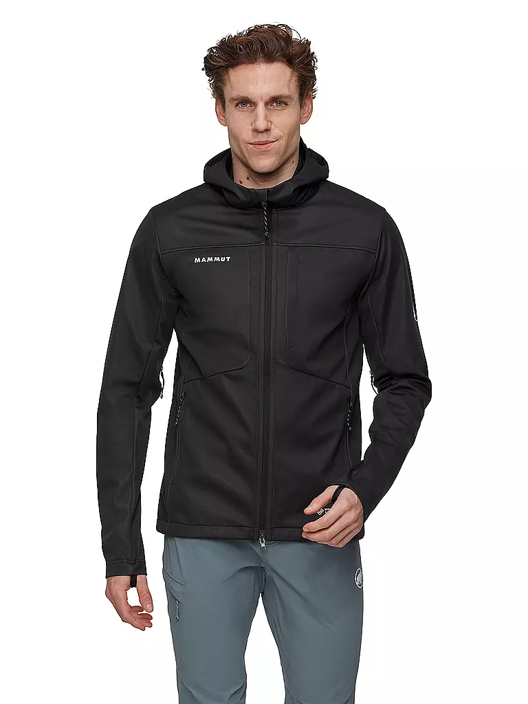 MAMMUT | Chaqueta Softshell Ultimate VIII Hoodie para hombre | Negro
