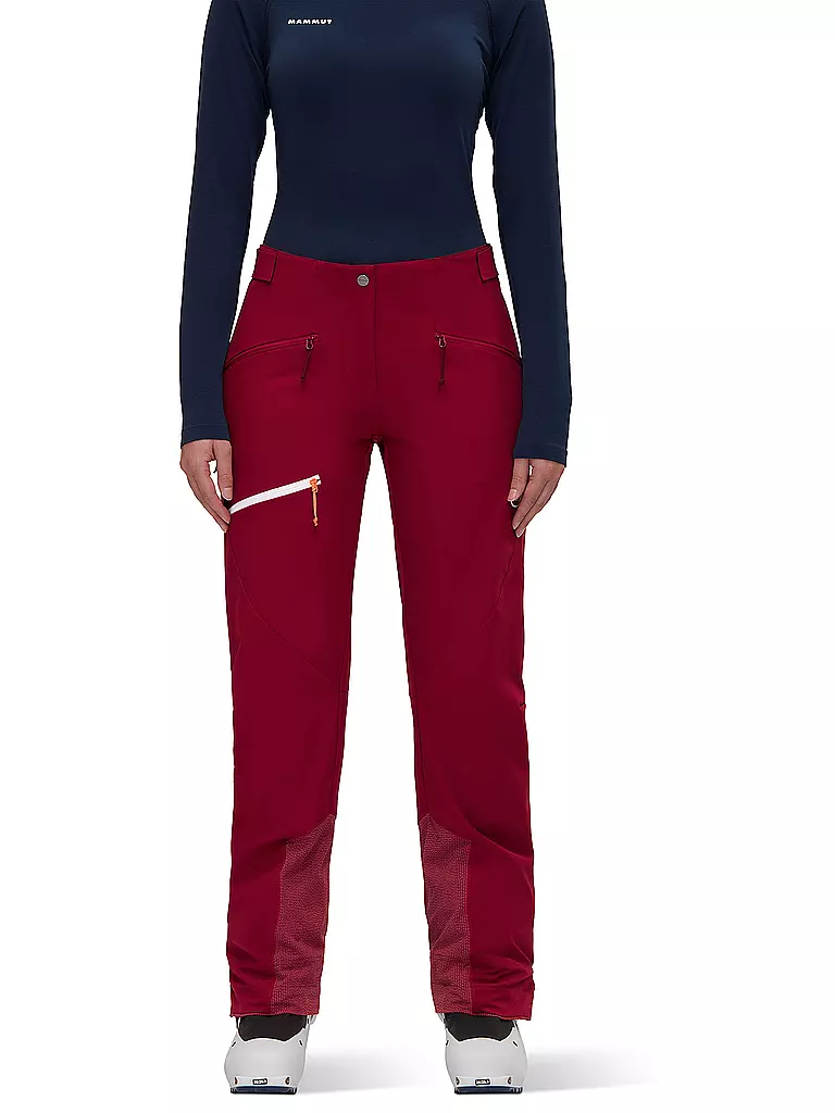 MAMMUT | Damen Touren Softshellhose Taiss Guide mit Schneegamasche | Rojo oscuro