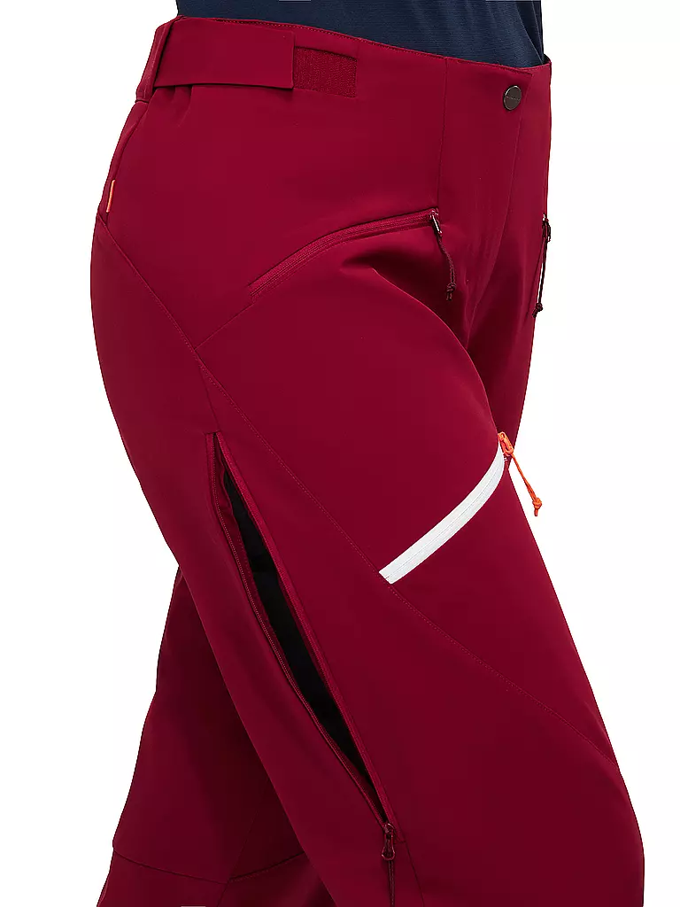 MAMMUT | Damen Touren Softshellhose Taiss Guide mit Schneegamasche | Rojo oscuro