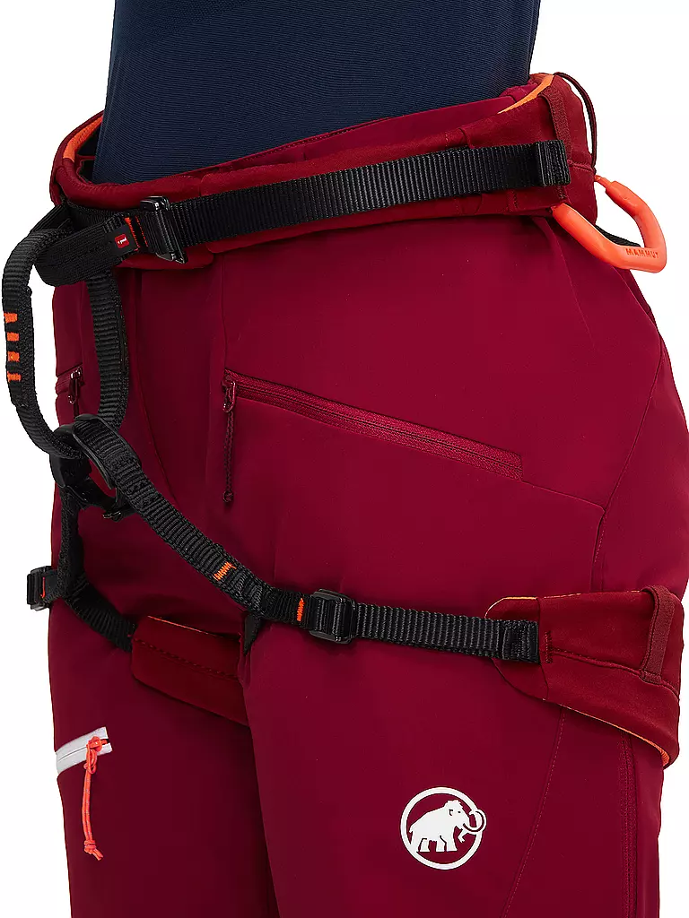 MAMMUT | Damen Touren Softshellhose Taiss Guide mit Schneegamasche | Rojo oscuro