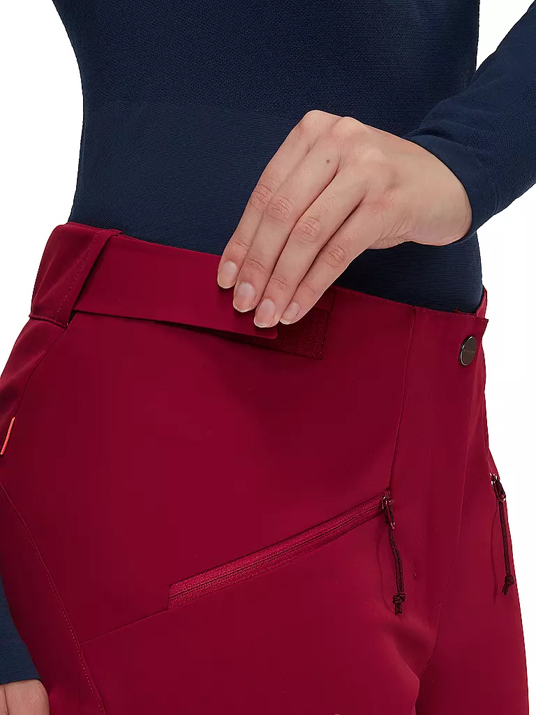 MAMMUT | Damen Touren Softshellhose Taiss Guide mit Schneegamasche | Rojo oscuro