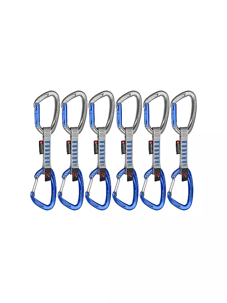 MAMMUT | Pack de 6 cintas exprés Crag Keylock Wire de 10 cm Indicator | Plata