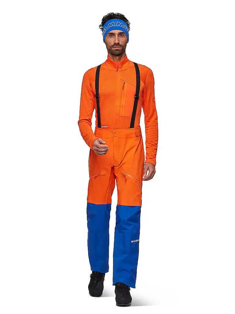 MAMMUT | Pantalón de esquí de travesía para hombre Eiger Nordwand Pro 3L GTX HS con tirantes | Naranja