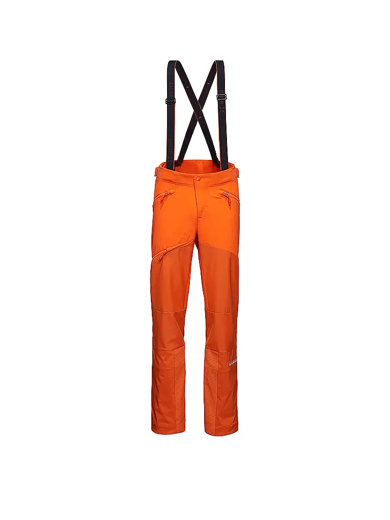 MAMMUT | Pantalón de touring softshell para hombre Eiger Nordwand Pro con tirantes | Naranja