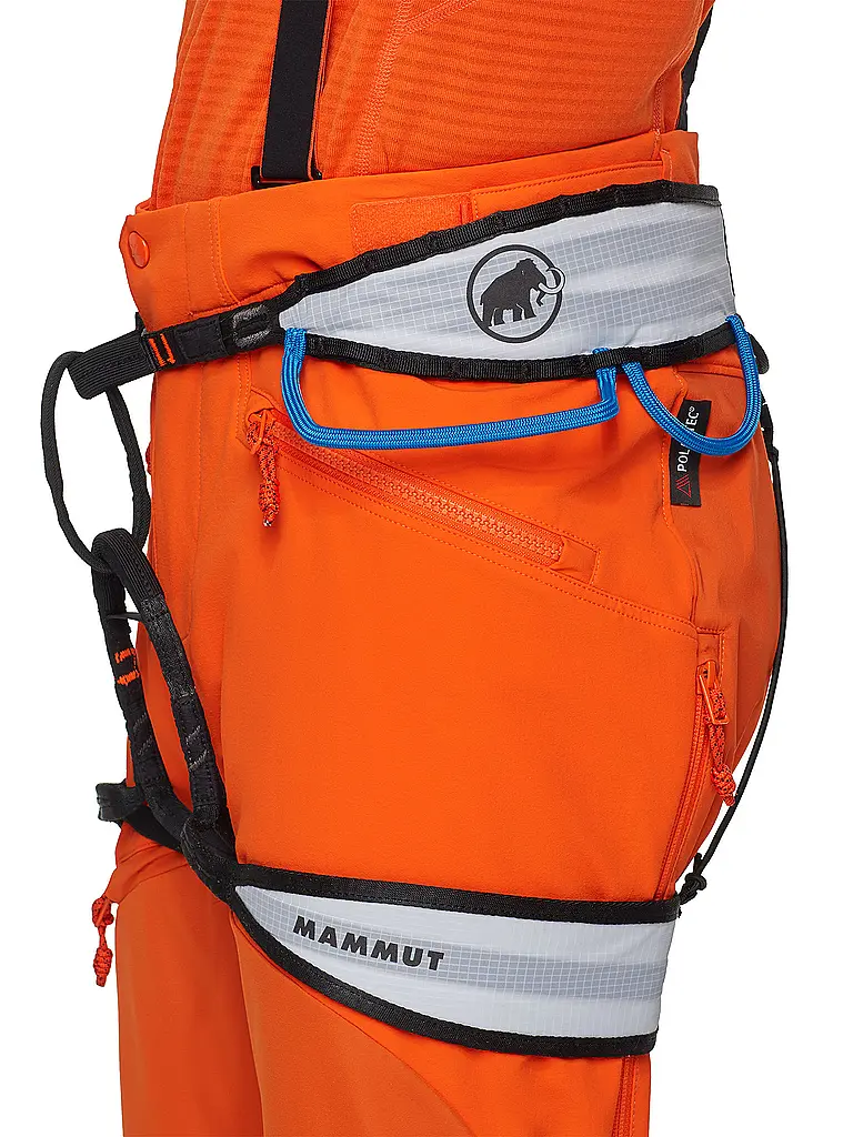 MAMMUT | Pantalón de touring softshell para hombre Eiger Nordwand Pro con tirantes | Naranja