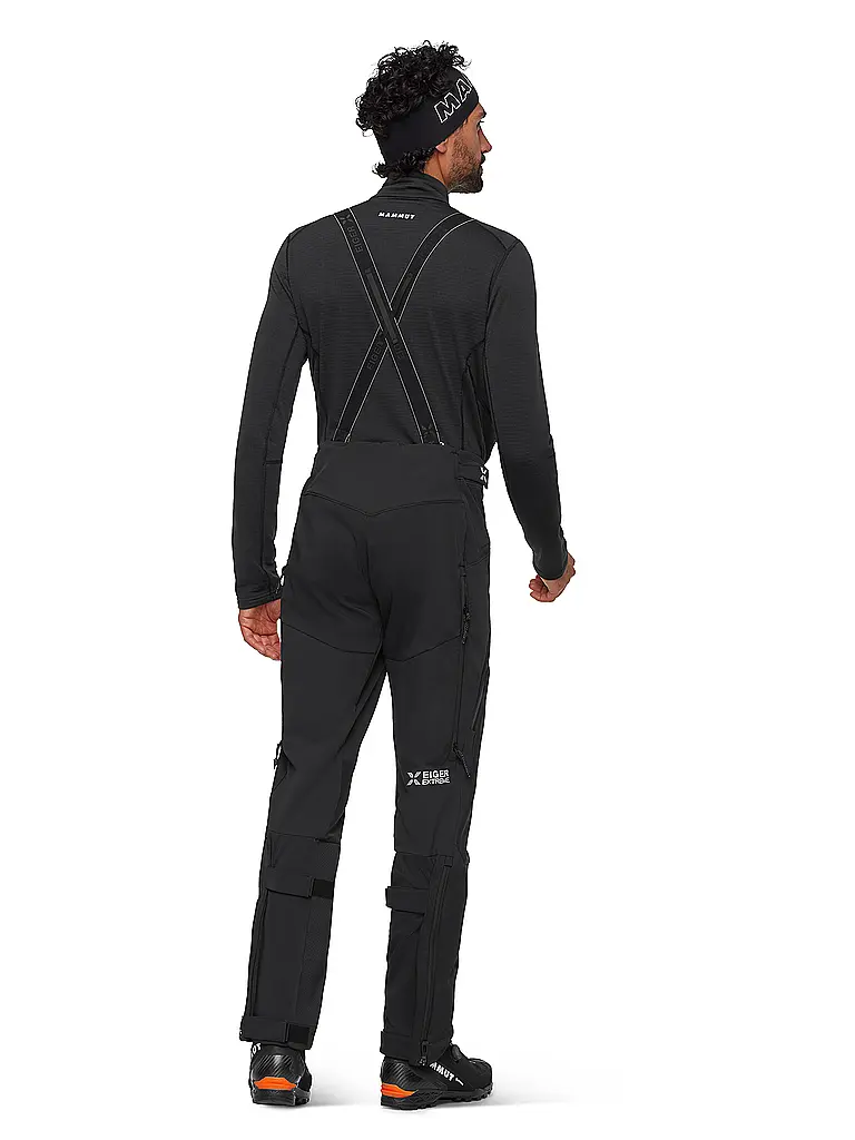 MAMMUT | Pantalón de touring softshell para hombre Eiger Nordwand Pro con tirantes | Negro