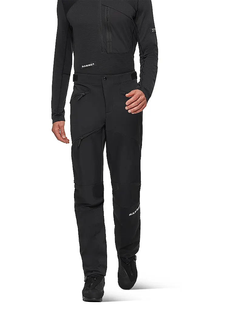 MAMMUT | Pantalón de touring softshell para hombre Eiger Nordwand Pro con tirantes | Negro