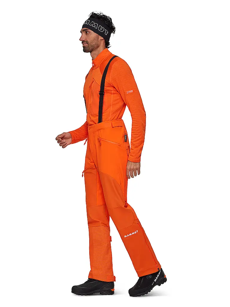 MAMMUT | Pantalón de touring softshell para hombre Eiger Nordwand Pro con tirantes | Naranja