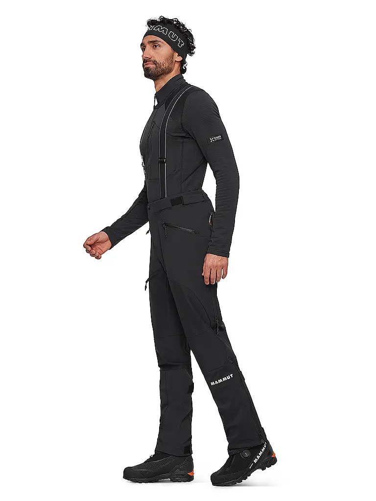 MAMMUT | Pantalón de touring softshell para hombre Eiger Nordwand Pro con tirantes | Negro
