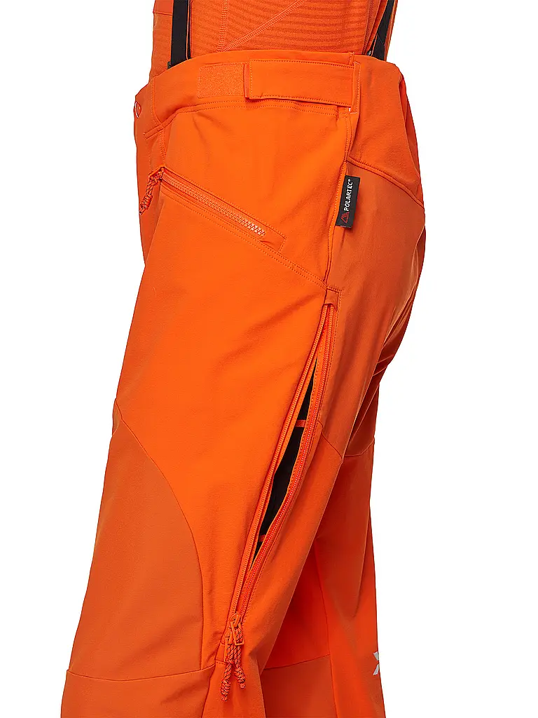 MAMMUT | Pantalón de touring softshell para hombre Eiger Nordwand Pro con tirantes | Naranja