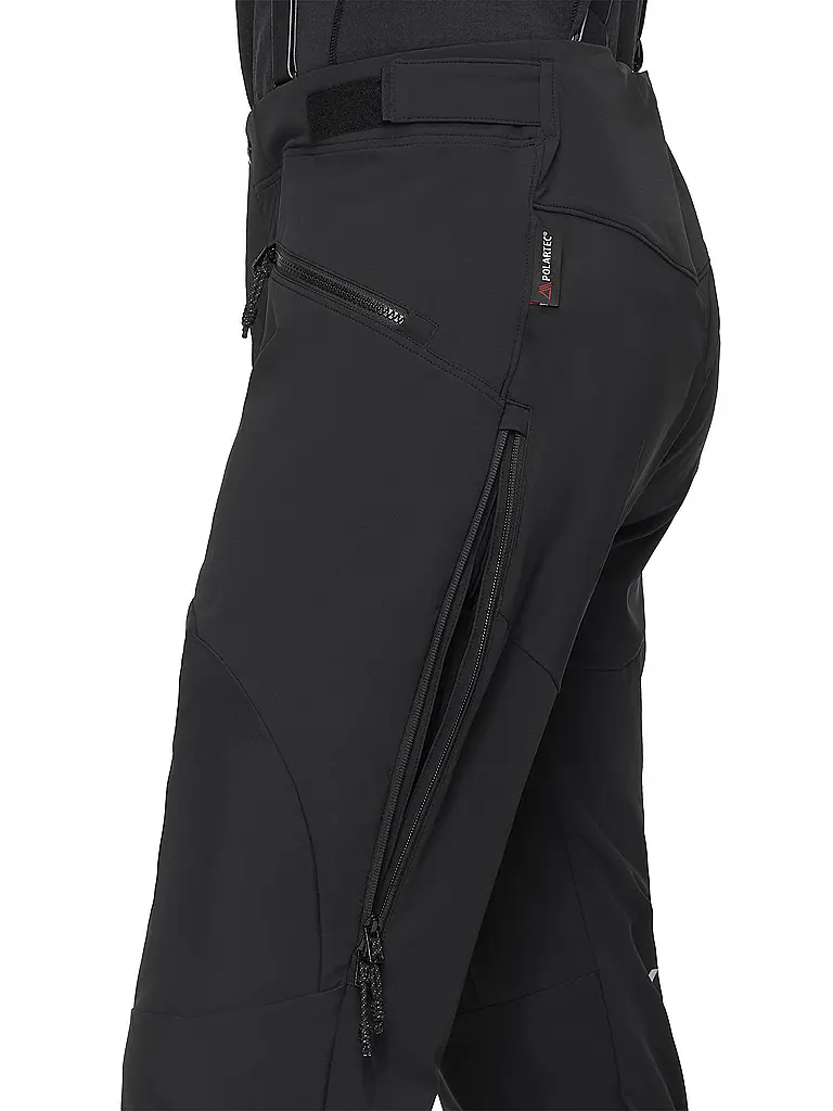 MAMMUT | Pantalón de touring softshell para hombre Eiger Nordwand Pro con tirantes | Negro