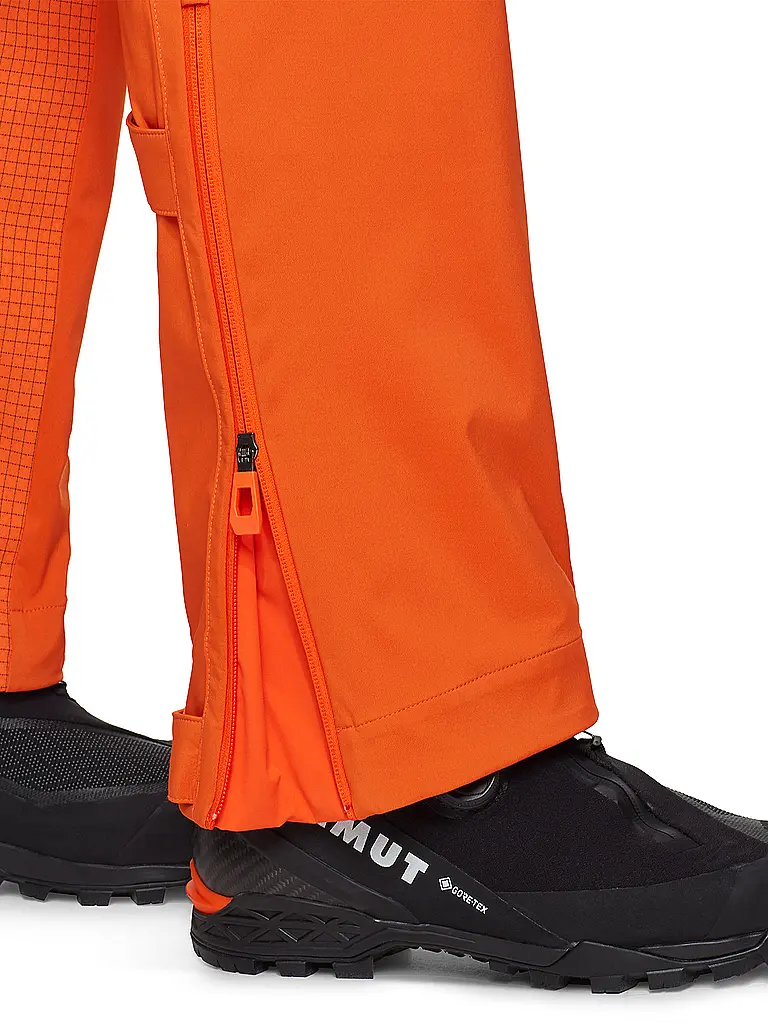 MAMMUT | Pantalón de touring softshell para hombre Eiger Nordwand Pro con tirantes | Naranja