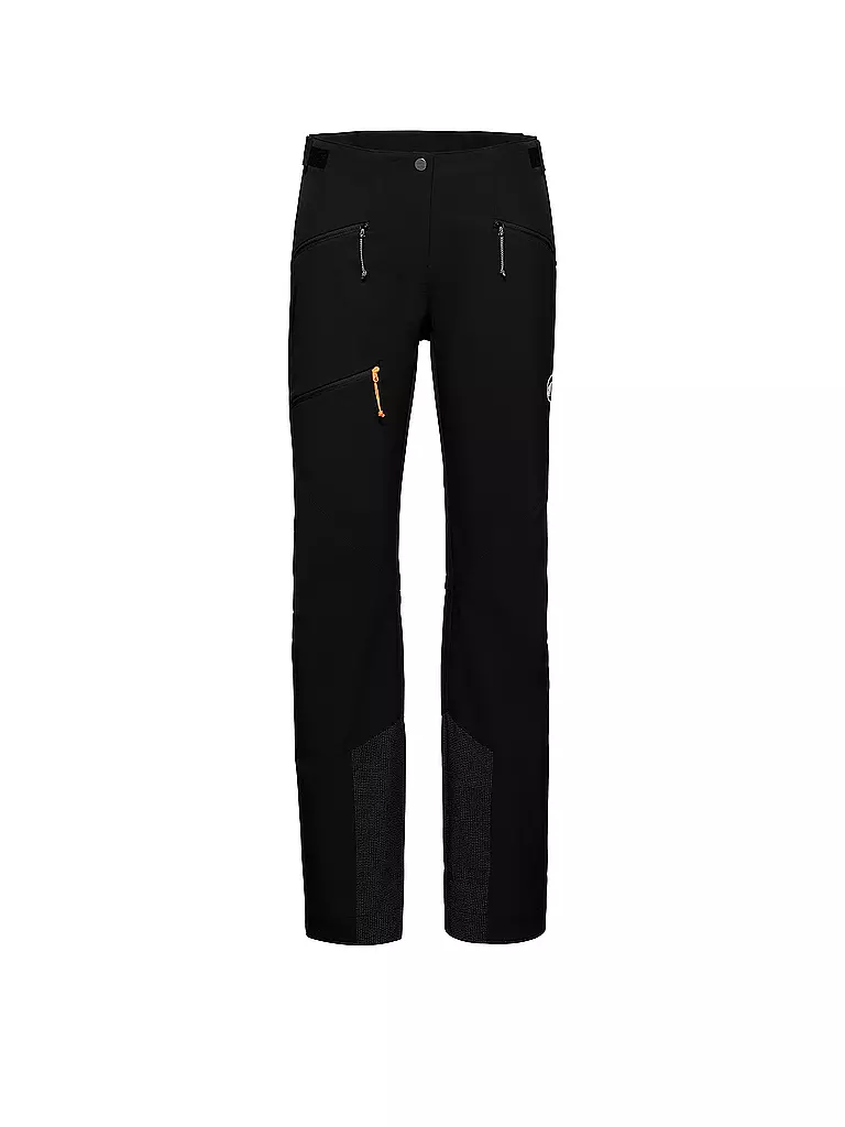 MAMMUT | Pantalón softshell de travesía para mujer Taiss Guide con polaina para nieve | Negro