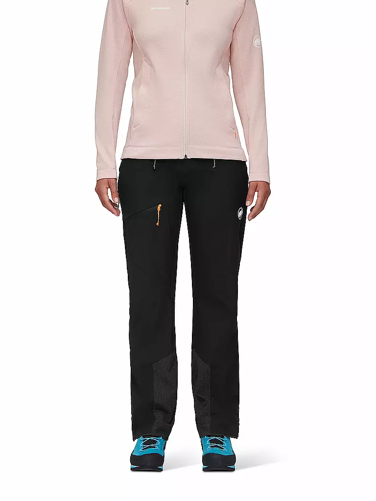 MAMMUT | Pantalón softshell de travesía para mujer Taiss Guide con polaina para nieve | Negro