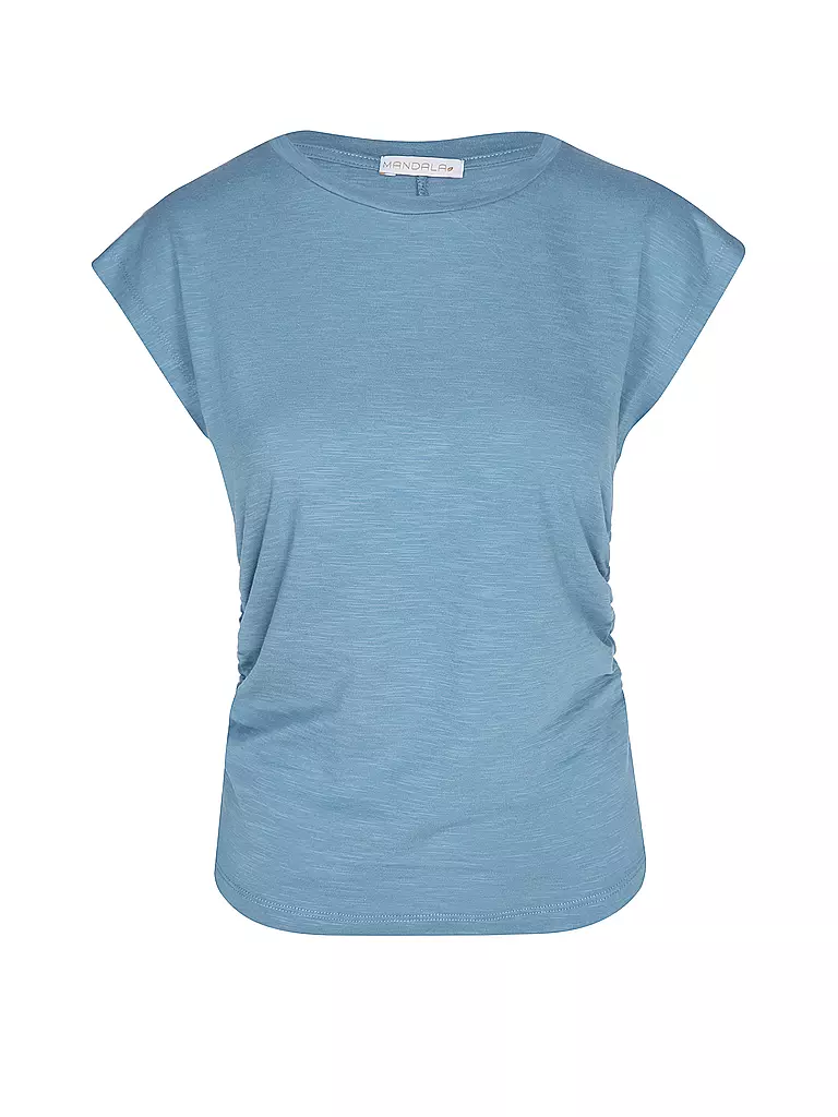 MANDALA | Camiseta de yoga para mujer con volantes laterales | Azul claro