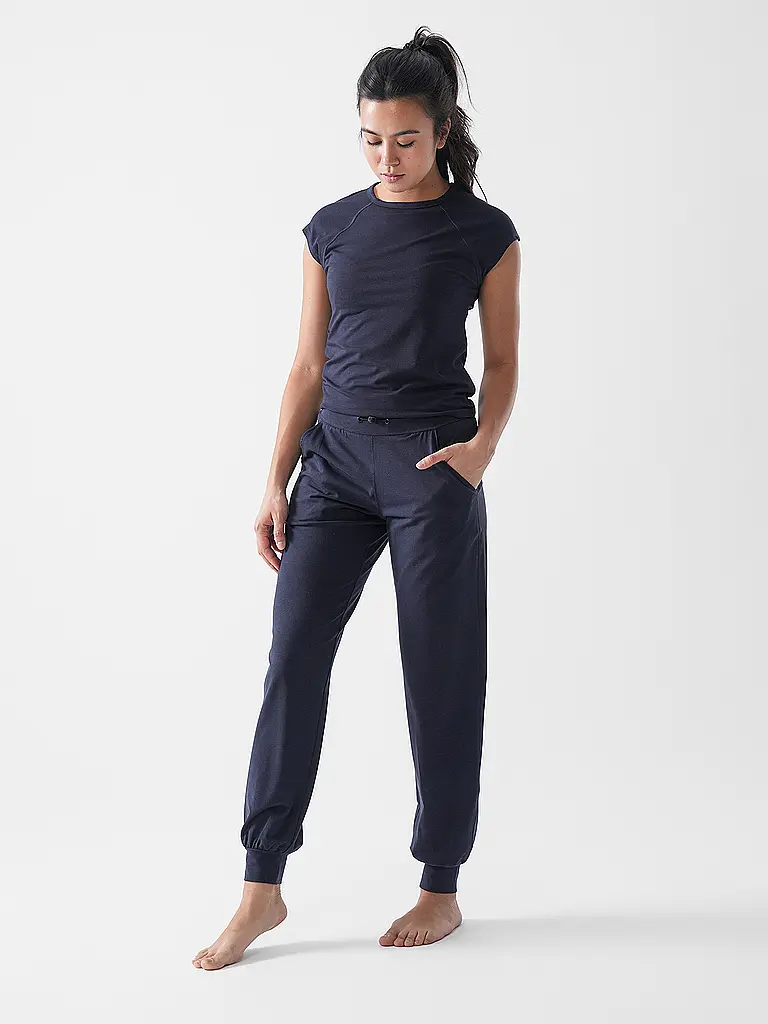 MANDALA | Camiseta de yoga para mujer Slim Fit | Azul oscuro