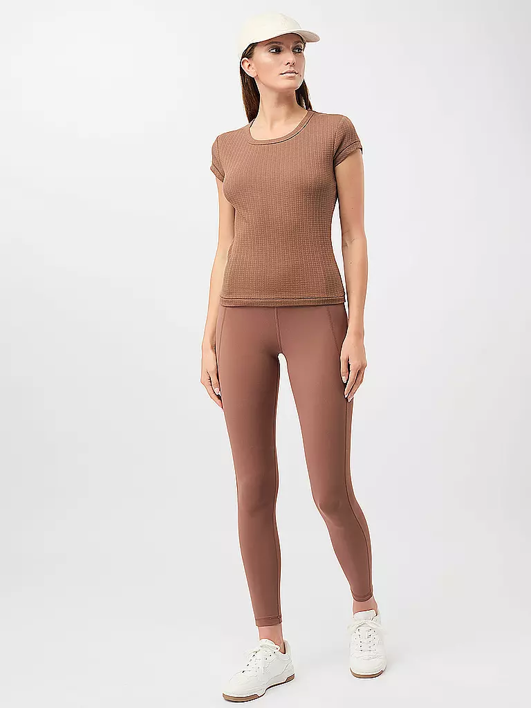 MANDALA | Camiseta de yoga piqué para mujer | Marrón