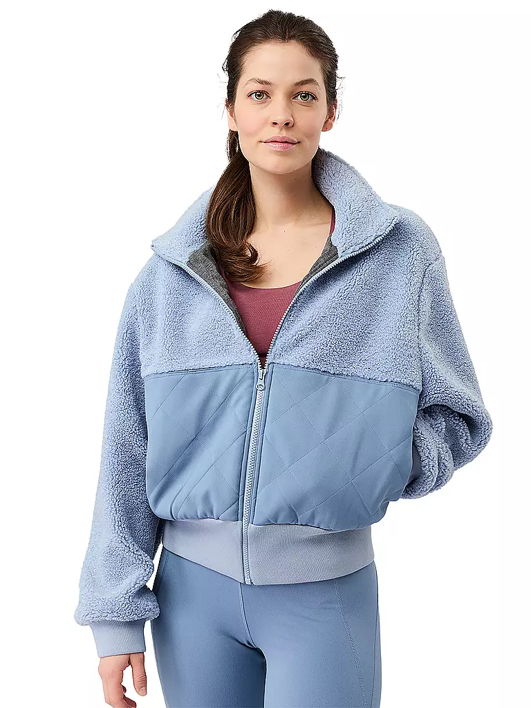 MANDALA | Chaqueta bomber con capucha Warm Up para mujer | Azul claro