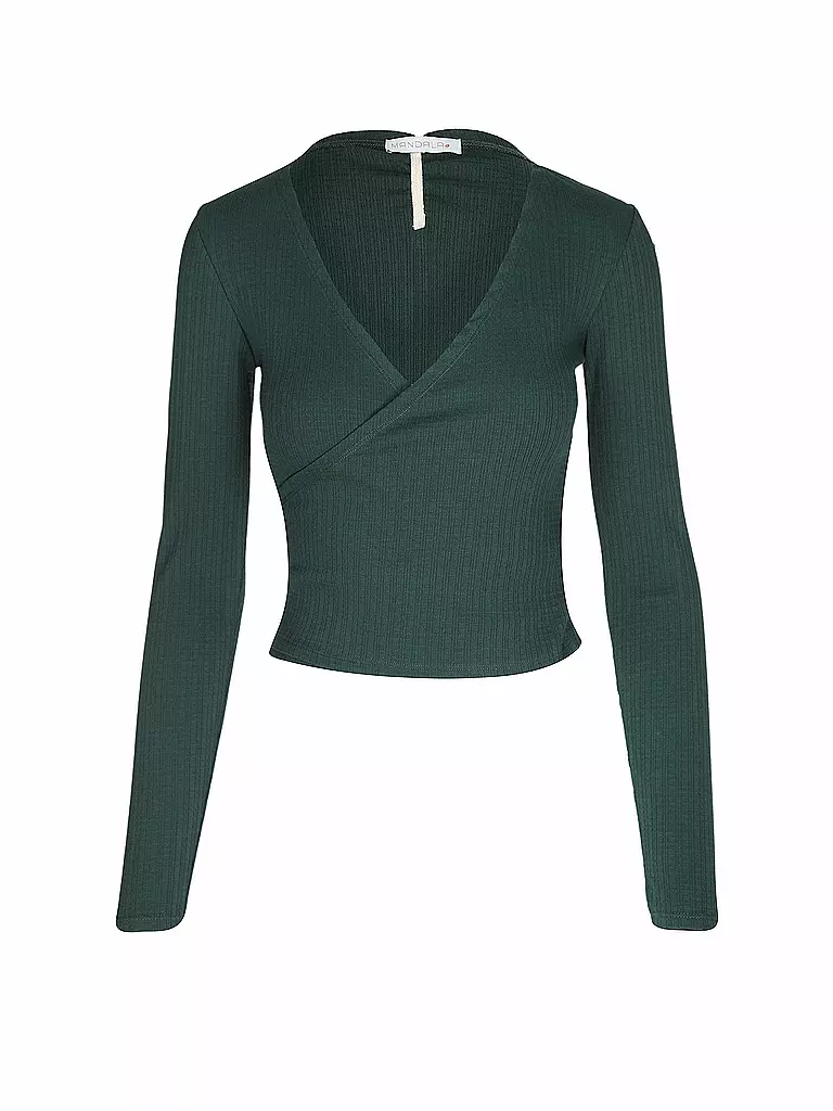 MANDALA | Damen Wickelweste Wrap Claire | Verde oscuro