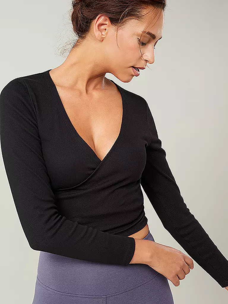 MANDALA | Damen Wickelweste Wrap Claire | Negro