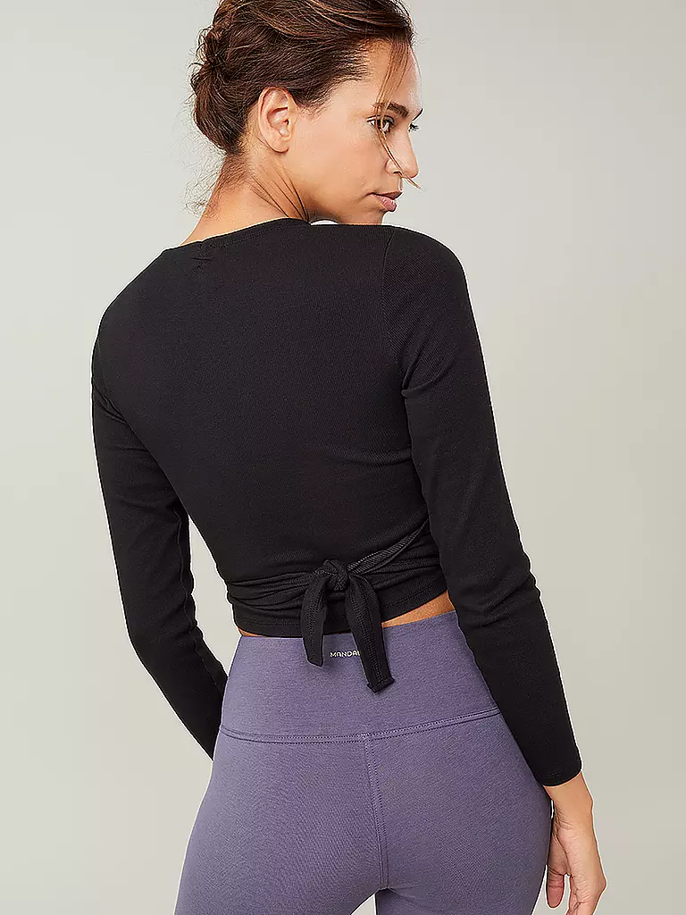 MANDALA | Damen Wickelweste Wrap Claire | Negro