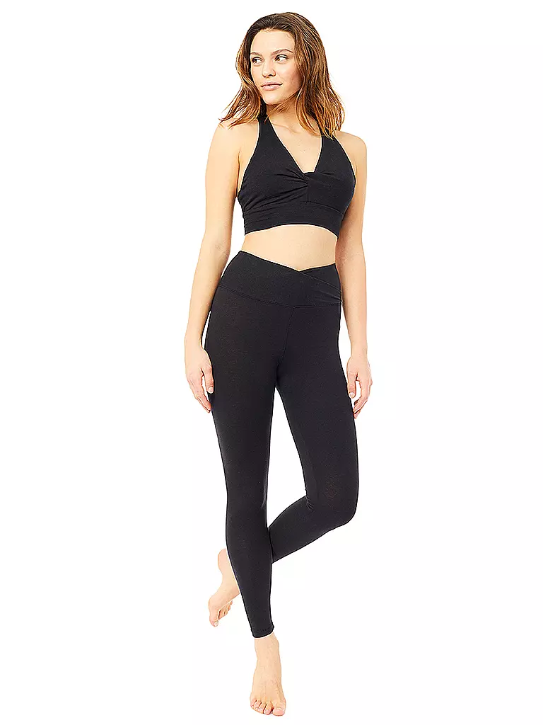 MANDALA | Damen Yoga Tight High Rise Wrap | Negro