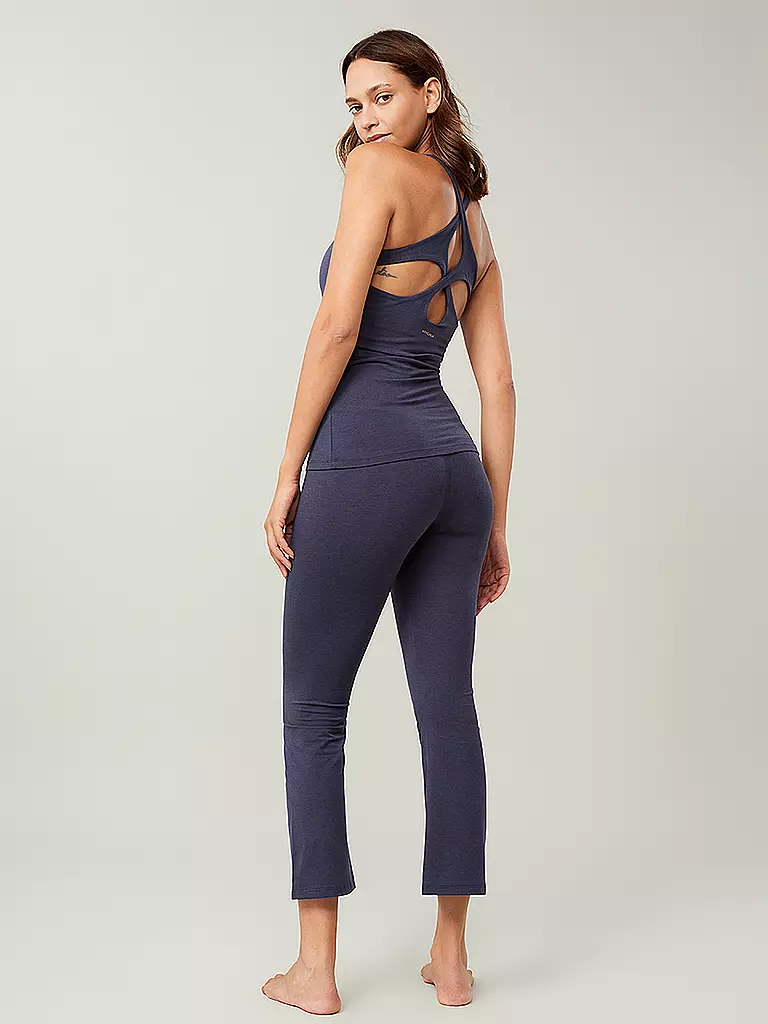 MANDALA | Damen Yoga Top Criss Cross | Azul oscuro