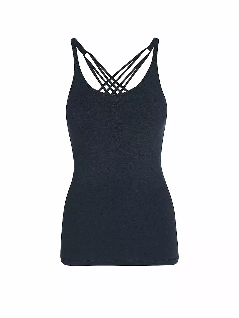 MANDALA | Damen Yoga Top Infinity | Azul oscuro