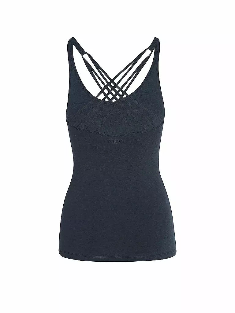 MANDALA | Damen Yoga Top Infinity | Azul oscuro