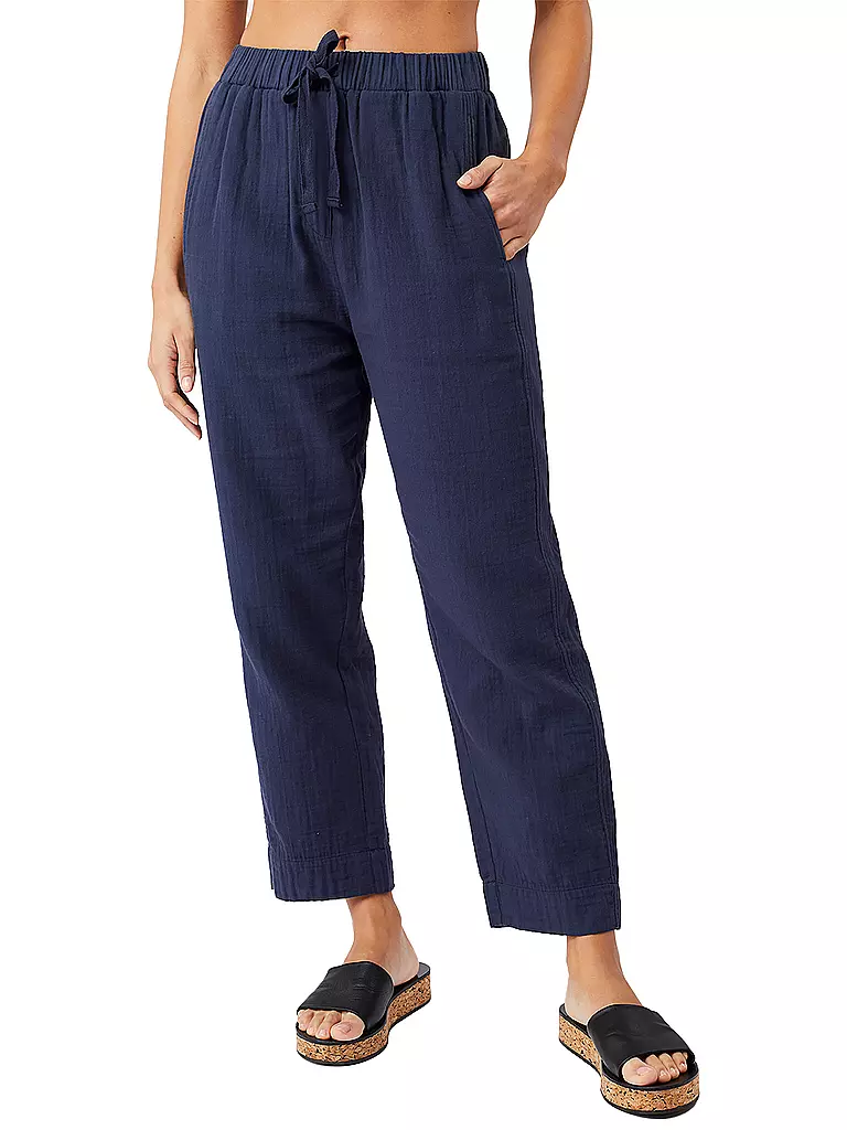 MANDALA | Damen Yogahose Mousselin | Azul oscuro