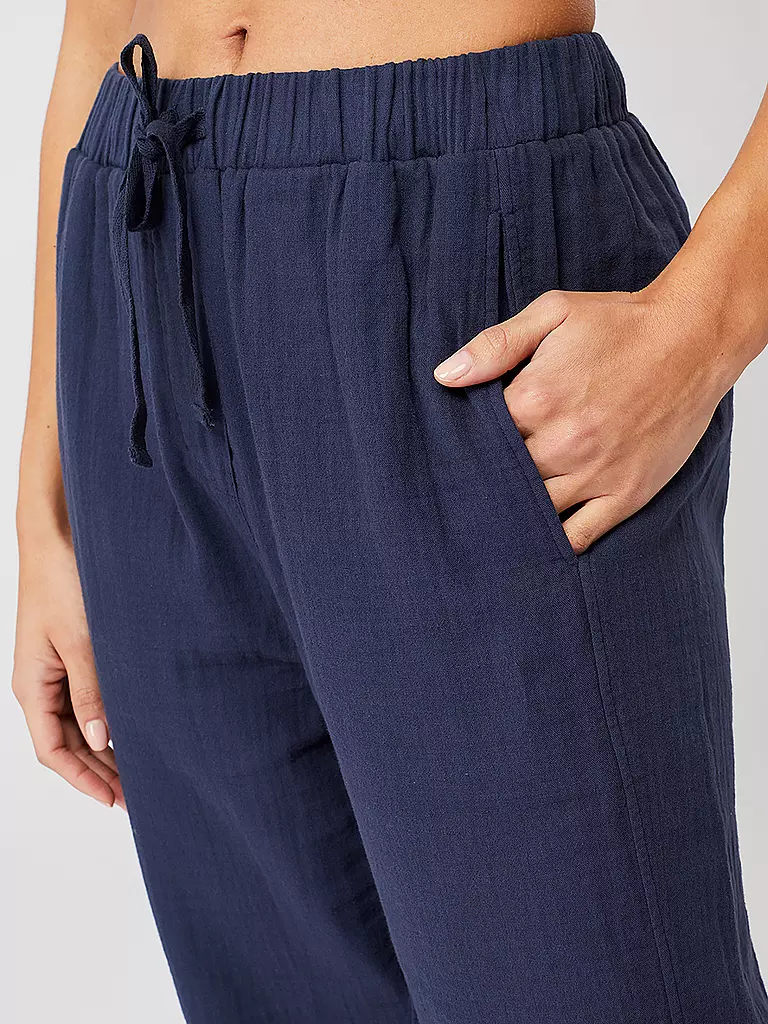 MANDALA | Damen Yogahose Mousselin | Azul oscuro